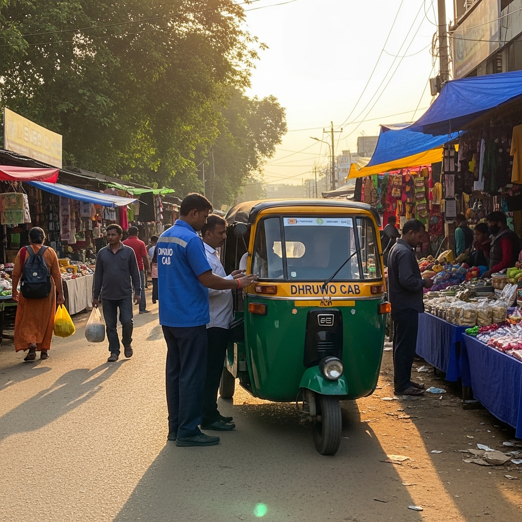 Dhruwo Cabs bike ride booking through WhatsApp in Durgapur