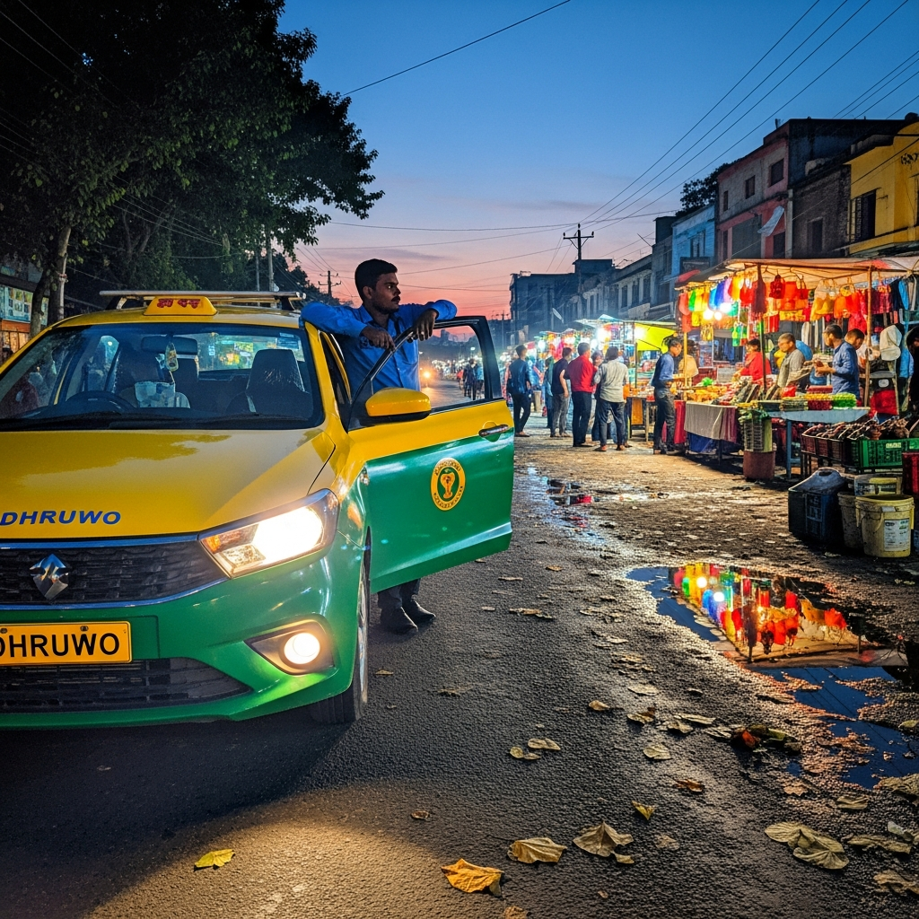 Scenic route to Biharinath Hill via Dhruwo Cabs